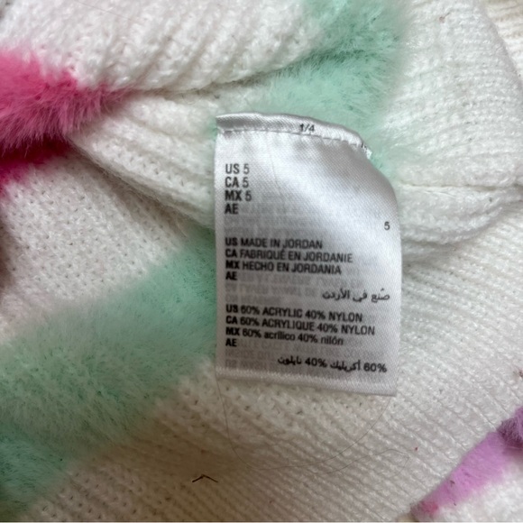 Epic Threads Striped pink purple green sweater size 5 - Picture 5 of 8